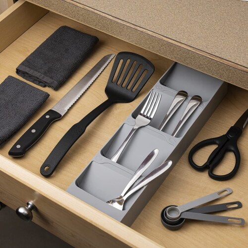 Cheer Collection Compact Space Saving Tray for Flatware and Silverware Perspective: bottom