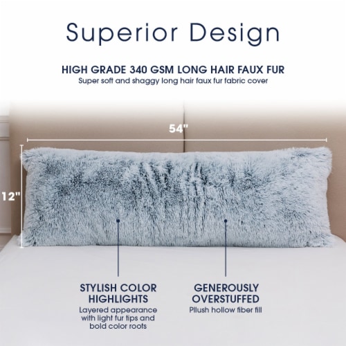 Cheer Collection Long Hair Shaggy Body Pillow 20  x 54 Perspective: bottom