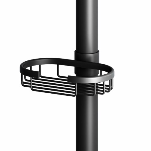 PULSE ShowerSpas Matte Black Adjustable Slide Bar Shower Panel Accessory Perspective: bottom