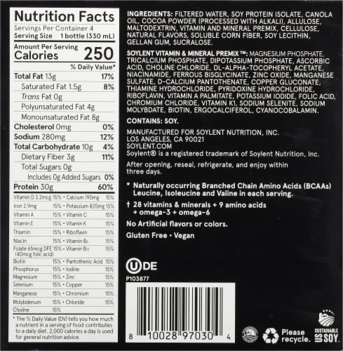 Soylent® Complete Protein Chocolate Nutrition Shake Perspective: bottom