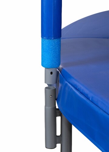 10 FT Round Trampoline Set with Safety Enclosure System - Blue Perspective: bottom