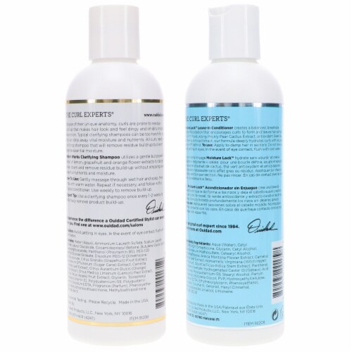 Ouidad Water Works Clarifying Shampoo 8.5 oz & Moisture Lock Leave-In Conditioner 8.5 oz Comb Perspective: bottom