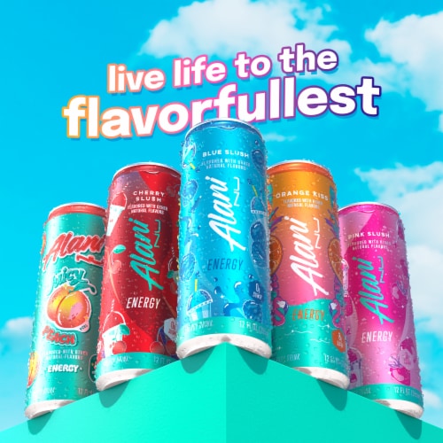 Alani Nu Blue Slush Energy Drink Can Perspective: bottom
