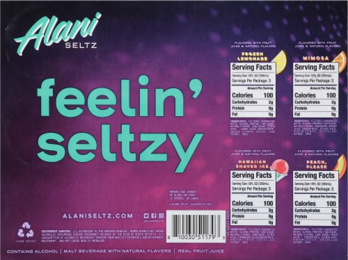 Alani Seltz Spiked Seltzer Variety Party Pack Cans Perspective: bottom