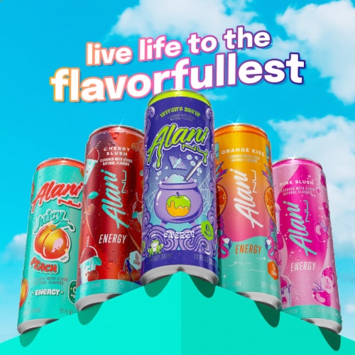 Alani Nu Witch's Brew Energy Drink Cans Perspective: bottom