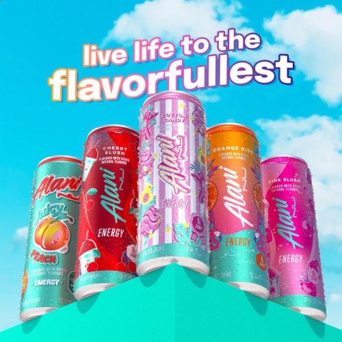 Alani Nu Cotton Candy Sugar Free Energy Drink Can Perspective: bottom