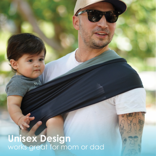 Baby K'tan Pre-Wrapped Ready To Wear Baby Carrier: Active Oasis Black & Grey XS Perspective: bottom
