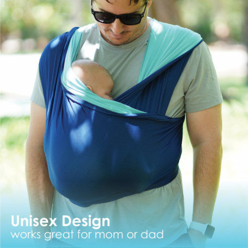 Baby K'tan Pre-Wrapped Ready To Wear Baby Carrier: Active Oasis Turquoise & Blue Med Perspective: bottom