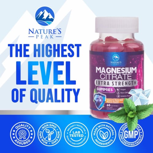Magnesium Gummy - Magnesium Citrate Supplement for Relax Support for Adults - 60 Gummies Perspective: bottom