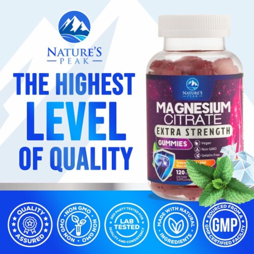 Magnesium Gummy - Magnesium Citrate Supplement for Relax Support for Adults - 120 Gummies Perspective: bottom
