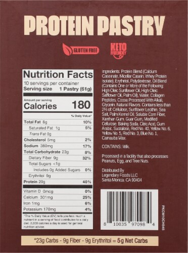 Legendary Foods™ Tasty Pastry Chocolate Cake Flavored Pastries Perspective: bottom