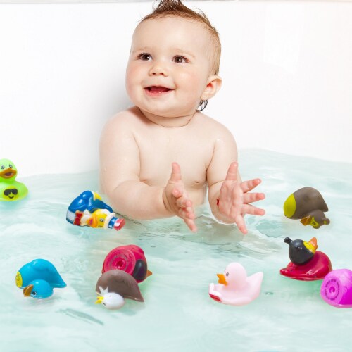 Kicko 25 Pack Assorted Rubber Ducks - 2 Inches for Kids Perspective: bottom