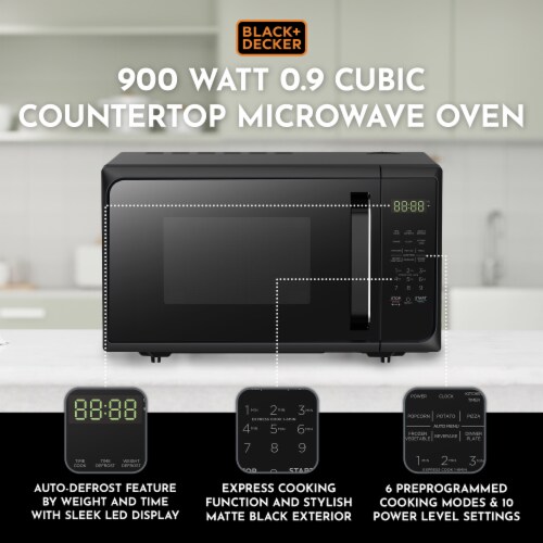 BLACK+DECKER 0.9-cu ft 900-Watt Countertop Microwave (White) at