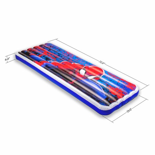 Living iQ Inflatable Jr Twin Travel Size Kids Air Bed Mattress, Marvel Spiderman Perspective: bottom