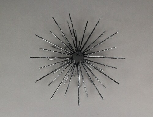 Aged Silver Finish Mid-Century Modern Atomic Star Burst Wall Sculptures Set of 6 Perspective: bottom