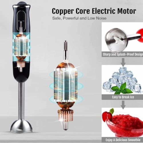 Hand Held Blender Stick 500 WATT Immersion 2 Speed Turbo Mixer 2 Titanium Blades Perspective: bottom