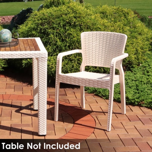 Sunnydaze Segonia Plastic Stackable Arm Chair Cream 32 Ralphs