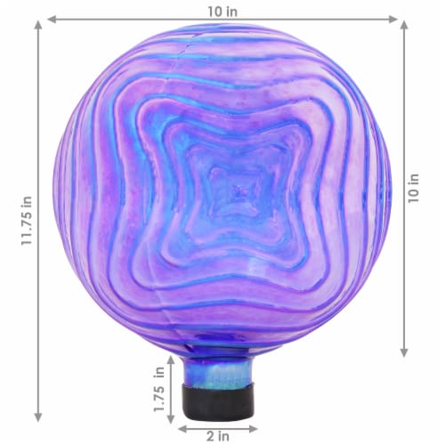 Sunnydaze Blue Peaceful Waves Rippled Glass Gazing Globe - 10 in Perspective: bottom