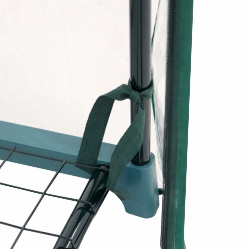Mini Greenhouse 2 Shelves Outdoor Portable Garden Plant Growing Rack Perspective: bottom