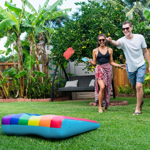 PoolCandy Rainbow Inflatable Cornhole Set Perspective: bottom