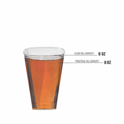 8 oz. Clear Square Plastic Cups (336 Cups) Perspective: bottom