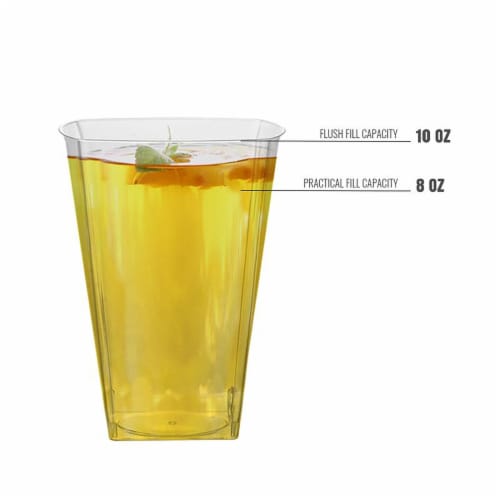 10 oz. Clear Square Plastic Cups (336 Cups) Perspective: bottom