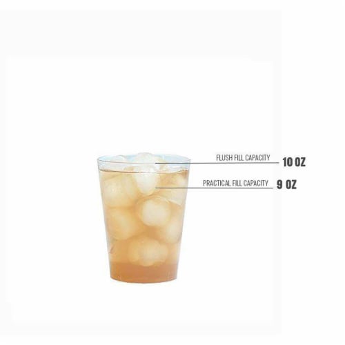10 oz. Clear Round Plastic Cups (500 Cups) Perspective: bottom