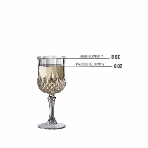 8 oz. Crystal Cut Plastic Wine Glasses (48 Glasses) Perspective: bottom