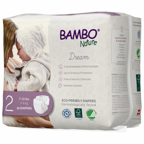 Bambo Nature Baby Diapers, Disposable, Eco-Friendly, Size 2, 7-13 lbs, 96 Ct Perspective: bottom