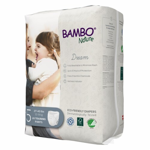 Bambo Nature Dream Toddler Toddler Training Pants Size 5 27 to 40 lbs. 1000016930, 60 Ct Perspective: bottom