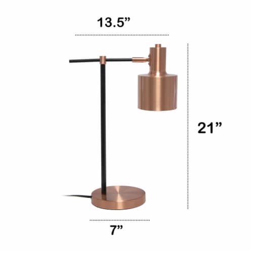 Lalia Home Iron Mid Century Table Lamp in Rose Gold Perspective: bottom