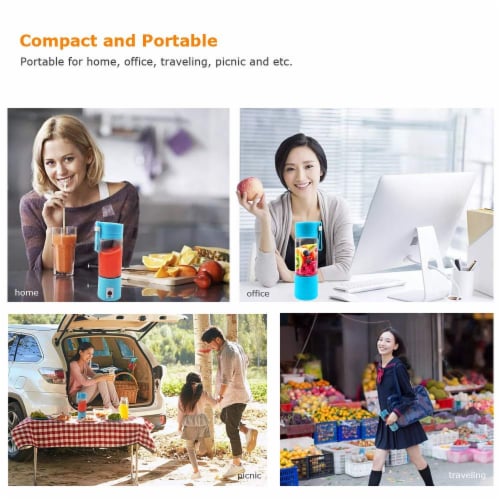 KITCHEN PORTABLE SMOOTHIE JUICER BLENDER GYM SCHOOL OFFICE -BLUE Perspective: bottom