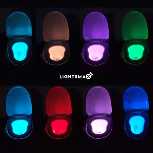 2 Pack LED Toilet Night Lights, 8-Colors Motion Detection Bathroom Bowl  Light