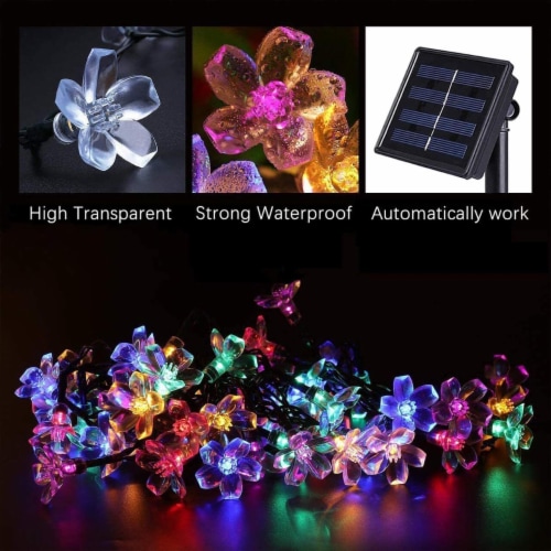 30 LED 23 Feet Sakura Flower Lights 8 Flash Modes Outdoor Solar Flower String Lights Color 1 unit Jay C Food Stores