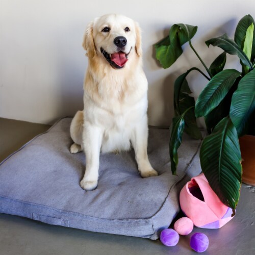 Midlee Hide a Ball Dog Toy - Pink/Purple (Large) Perspective: bottom