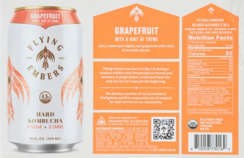 Flying Embers Grapefruit Hard Kombucha Perspective: bottom
