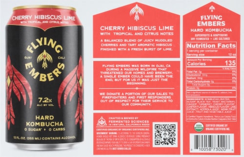 Flying Embers Black Cherry Hard Kombucha Perspective: bottom