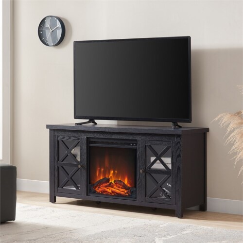 Henn&Hart 47  Black/Glass TV Stand Perspective: bottom