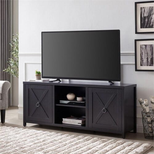 Henn&Hart 58  Black TV Stand Perspective: bottom