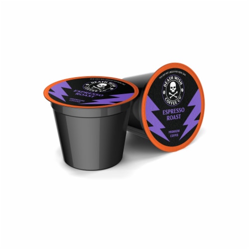 Death Wish Coffee Espresso Roast Single Serve Coffee Pods Perspective: bottom