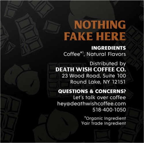 Death Wish Coffee® Chocolate Hazelnut Flavored Single-Serve Coffee Pods Perspective: bottom