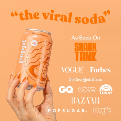 Poppi Orange Cream Prebiotic Soda Can Perspective: bottom