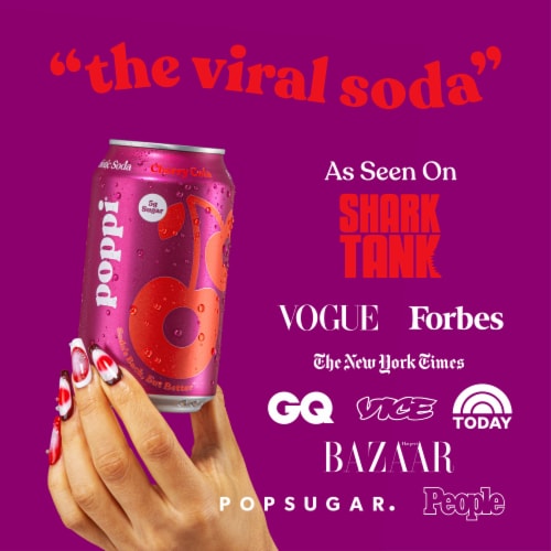 Poppi Cherry Cola Prebiotic Soda Can Perspective: bottom