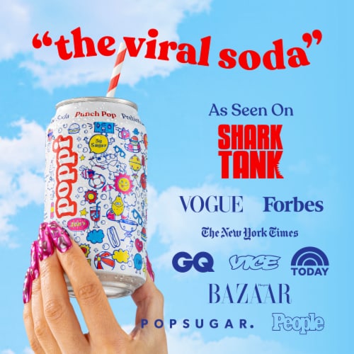 Poppi Punch Pop Prebiotic Soda Cans Perspective: bottom