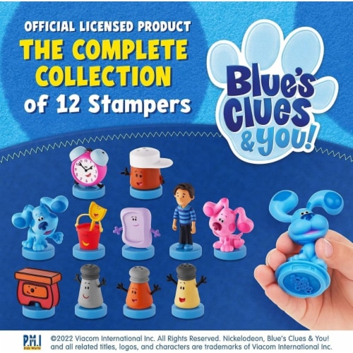 Blues Clues Stamps 12pk Tickety Josh Shovel Pail Slippery Soap Magenta Paprika PMI Perspective: bottom