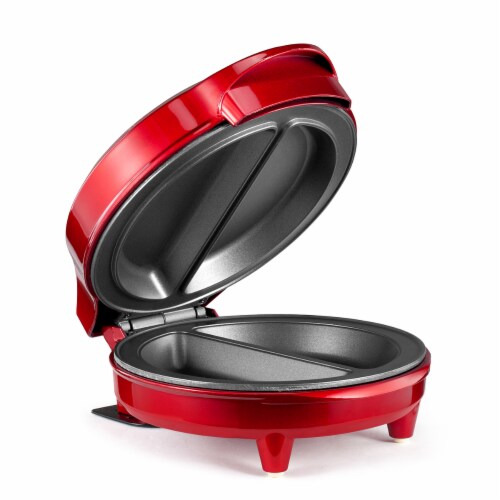 2-Section Omelet Maker Metallic Red Holstein Housewares Perspective: bottom