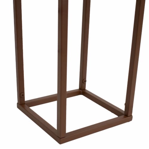 Sunnydaze Modern Simplicity 8.25 Square Planters - 19.75 H and 27 H - Brown Perspective: bottom