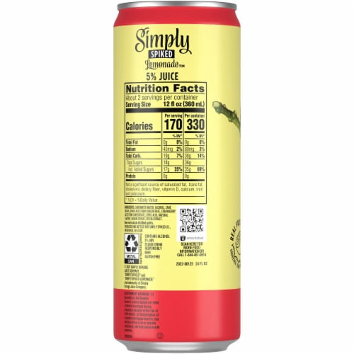Simply Spiked Strawberry Hard Lemonade Single Can Perspective: bottom