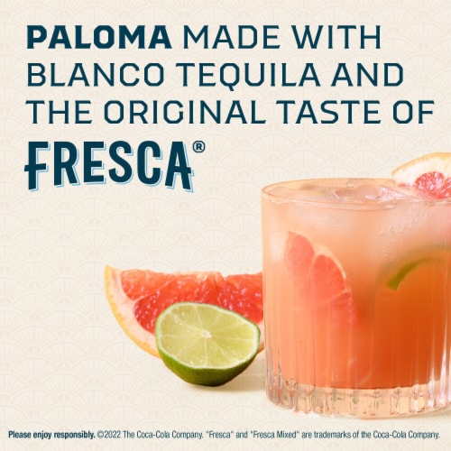 Fresca Mixed Tequila Paloma Grapefruit Citrus Tequila Paloma Canned Cocktail 4 Cans Perspective: bottom