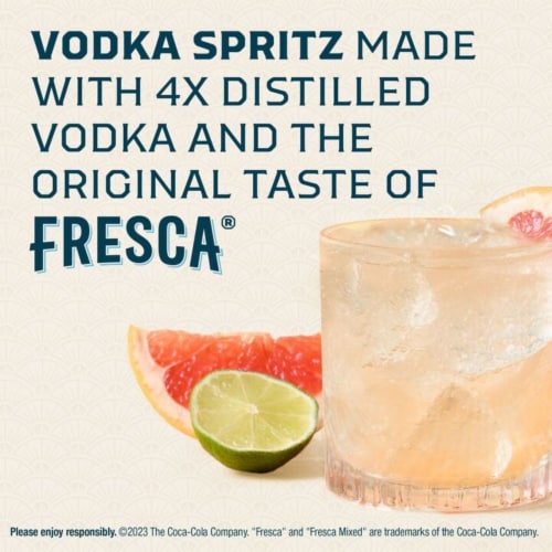 Fresca Mixed Vodka Spritz Grapefruit Citrus Gluten-Free Canned Cocktail Perspective: bottom